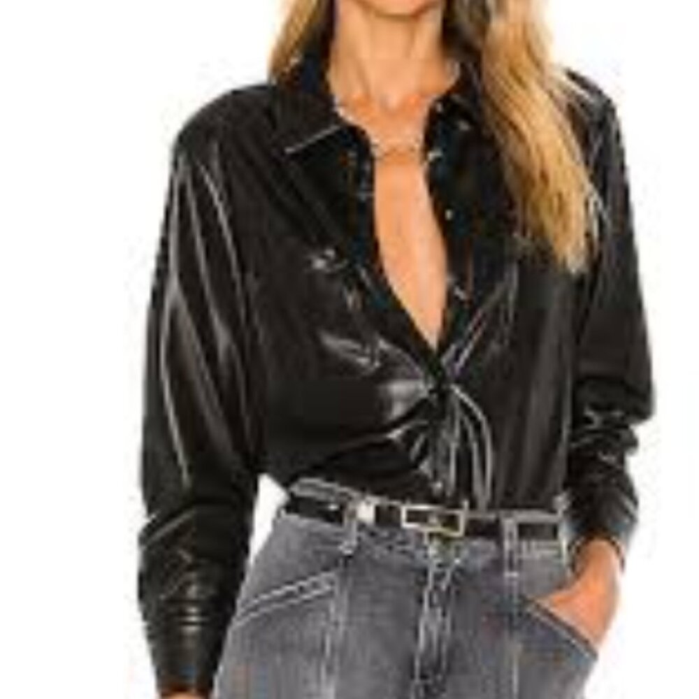 Jonathan Simkhai Ryder Vegan Leather Top
